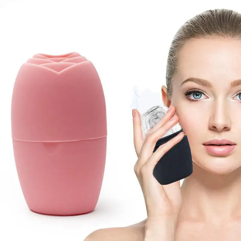 Rose Silicone Ice Roller Facial Massage Tool for Eye Puffiness Skin Care Cooling Beauty Treatment