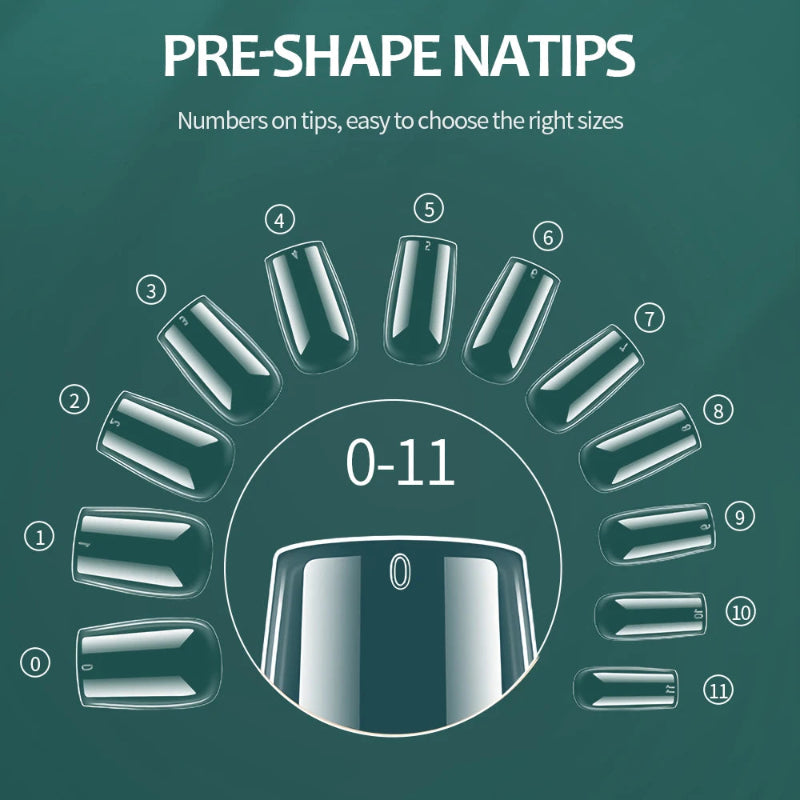 Nailpop Half Matte Gel Nail Tips – 600 Pieces Box, 12 Sizes