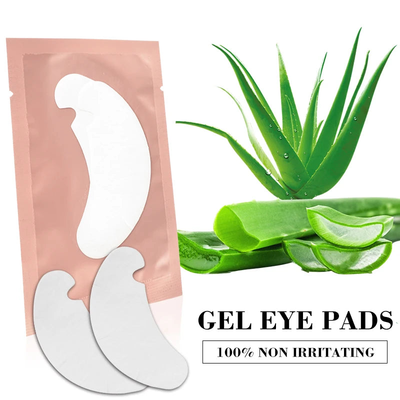 50 Pairs Hydrogel Eye Pads for Eyelash Extensions U-Shaped Gel Patches Lash Extension Supplies