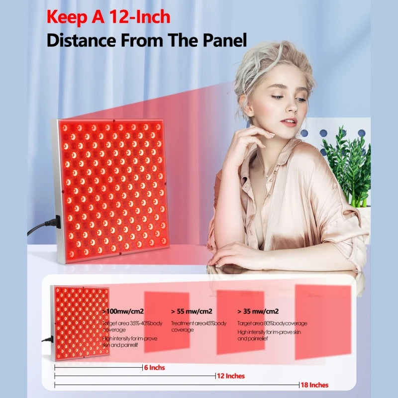 LED Red Light Therapy Panel Lamp – 225 LED Light Facial Skin Care & Body Therapy Device for Beauty Treatment