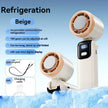 100-Speed Handheld Cooling Fan with LED Display, Folding Stand & Neck-Hanging Design