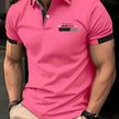 PARIS Men’s Solid Color Polo Shirt with Contrast Collar & Sleeve Trim
