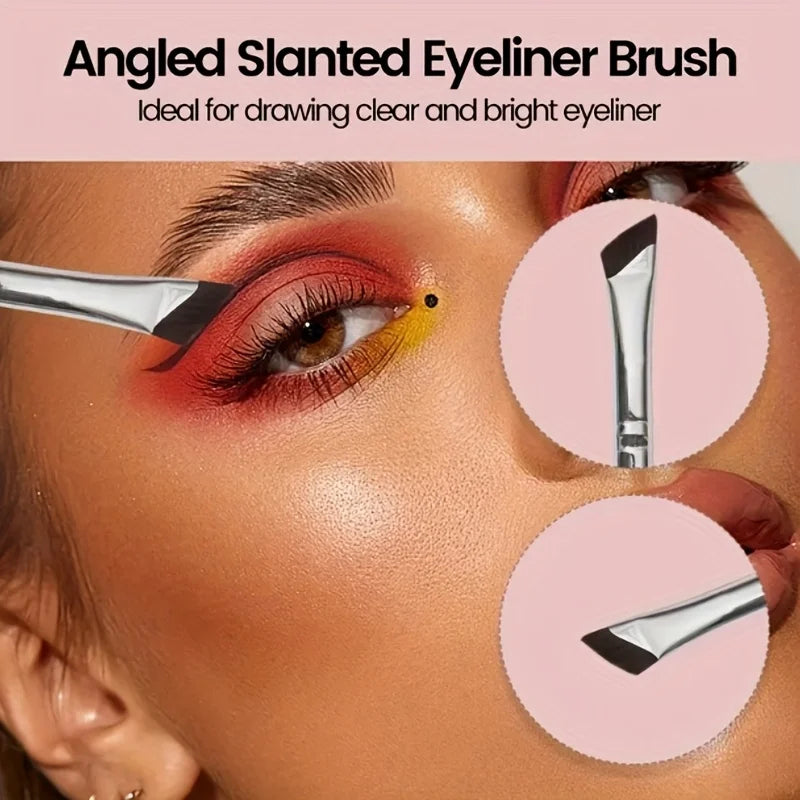 Angled Eyeliner Brush Set - 4 Pcs