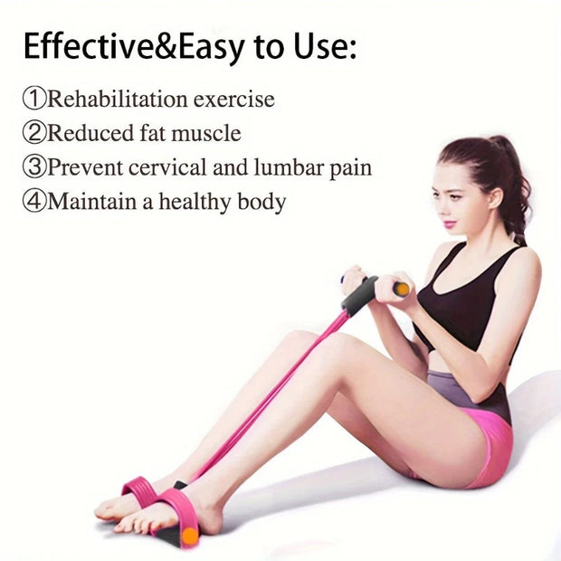 Elastic Resistance Exercise Band with Foam Handle - Pedal Puller Fitness Tool