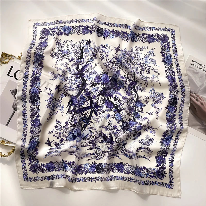 Women’s Printed Square Hair Scarf for Neck and Bag Styling