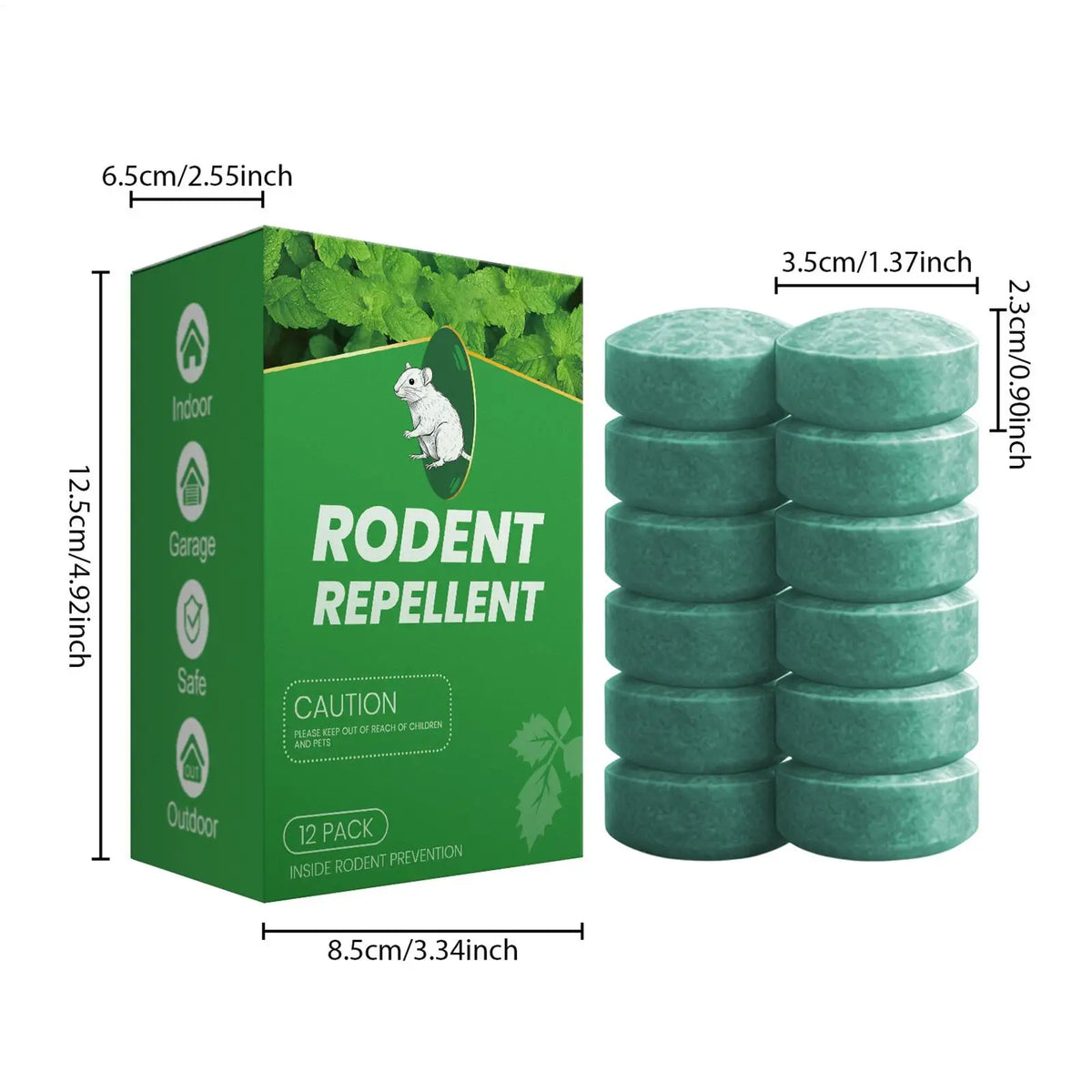 Gentle Rodent Repellent Pills for Mice Control Indoor Outdoor Home Garage Garden Use