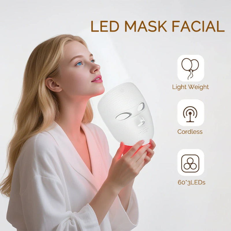 Forever Lily Wireless 7 Color LED Mask Touch Button 60×3 LEDs Photon Facial Beauty Mask