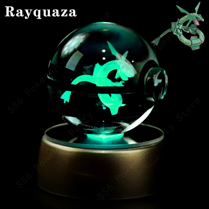 Pokémon 3D Crystal Ball Night Light with Color-Changing LED Base