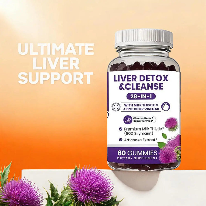 Milk Thistle Liver Support Gummies 28-in-1 Herbal Blend – 60 Count