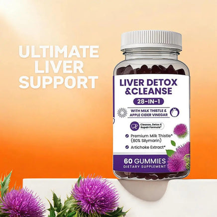 Milk Thistle Liver Support Gummies 28-in-1 Herbal Blend – 60 Count