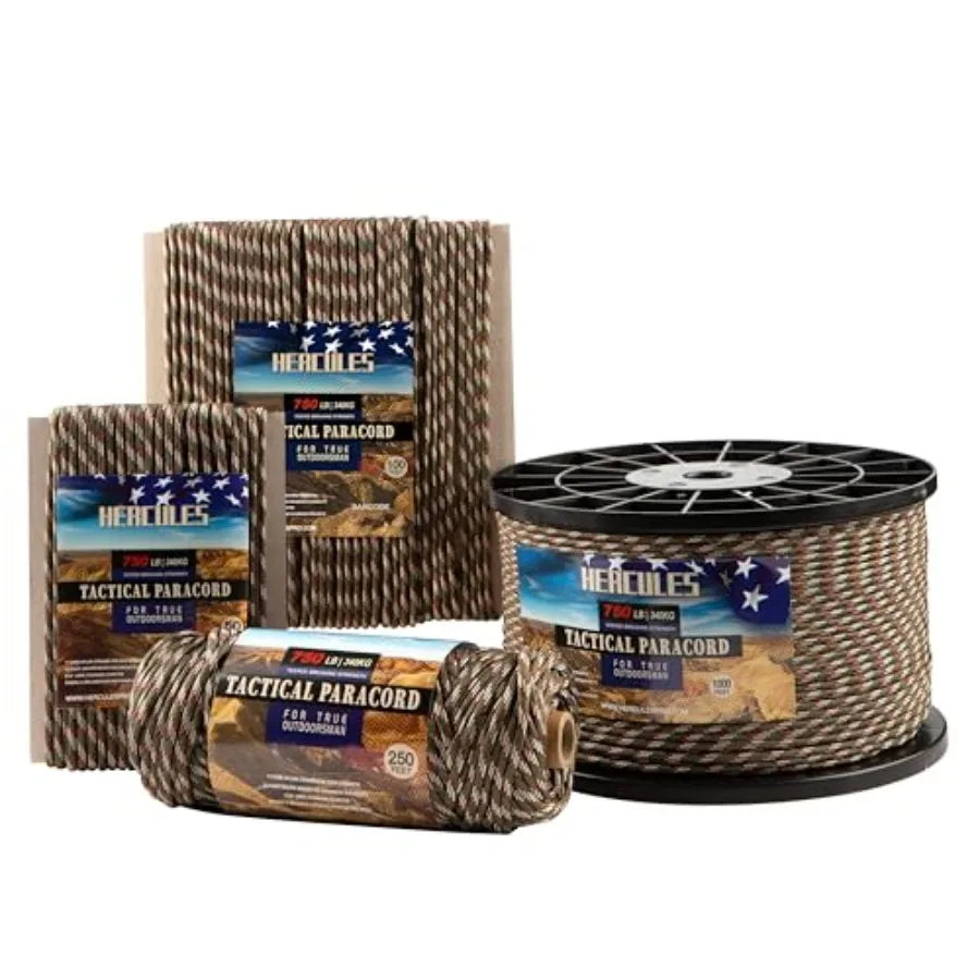 HERCULES 750lb Tactical Paracord 4mm 11-Strand Military Grade Survival Rope