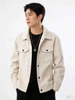Men's Premium Corduroy Trucker Jacket, Vintage Utility Pocket Design, Elevated Smart Casual Essential