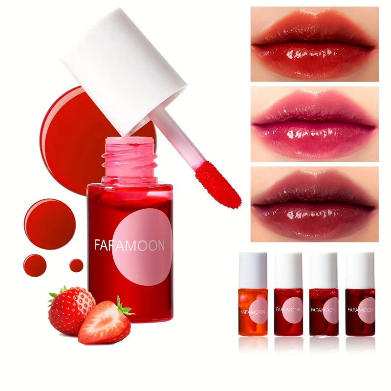 Fruity Lip Tint Water Gloss – Moisturizing Waterproof Liquid Lipstick with High Pigment Long-Lasting Color