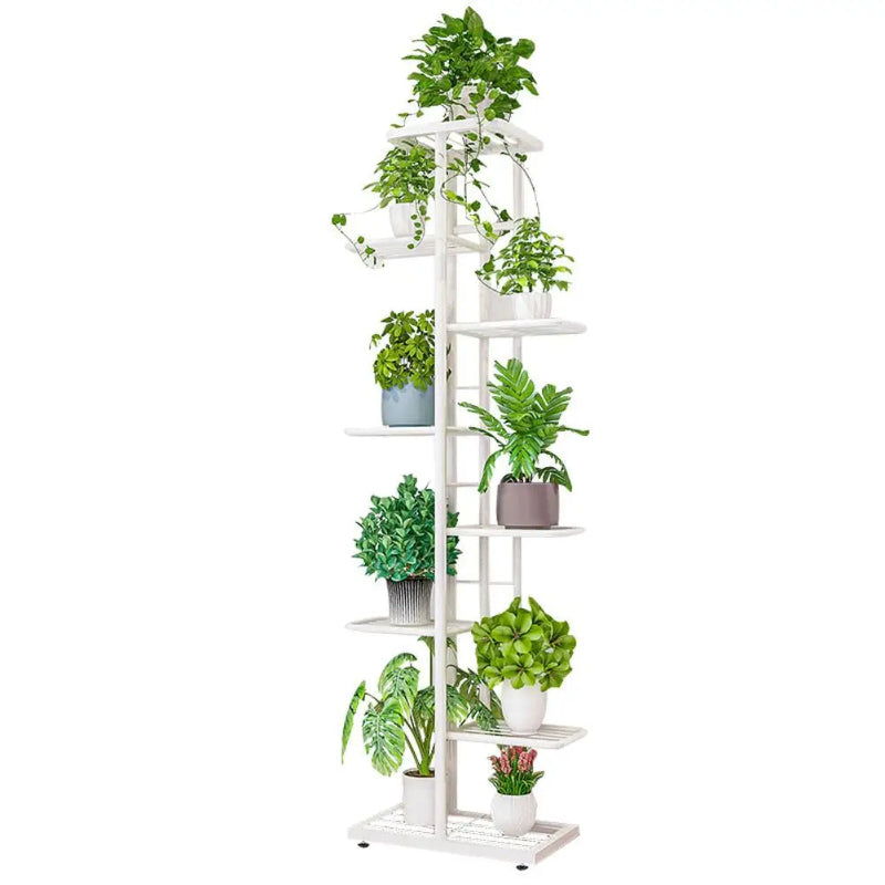 Tall Multi-Tier Plant Stand – Indoor Flower Pot Display Rack in Bronze, White & Dark Grey