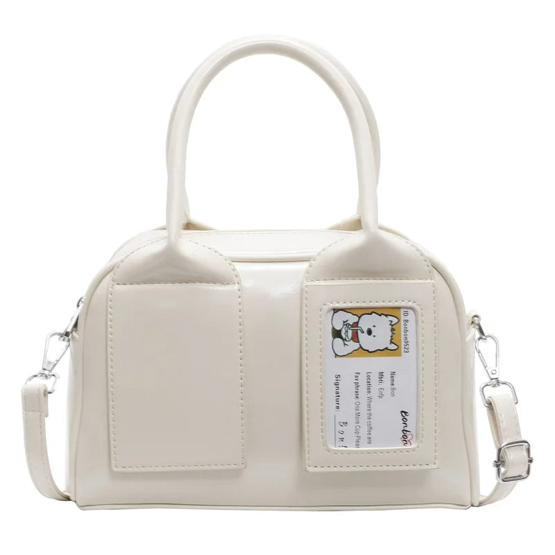 Women’s Transparent Display Window Crossbody Handbag with Top Handles
