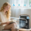 3-in-1 Portable Air Cooler Humidifier Fan with 600ml Water Tank, 3 Speeds & 7-Color Light