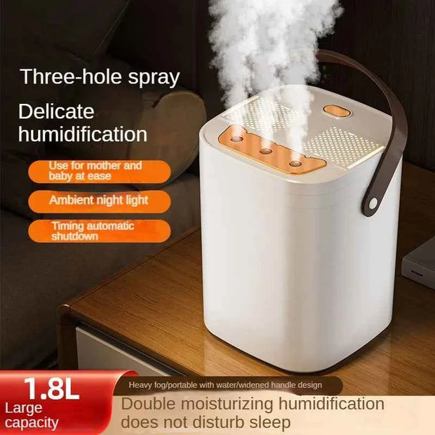 1 set of three nozzle night light humidifier 1.8L large capacity double filter aromatherapy machine mute bedroom car mounted spr