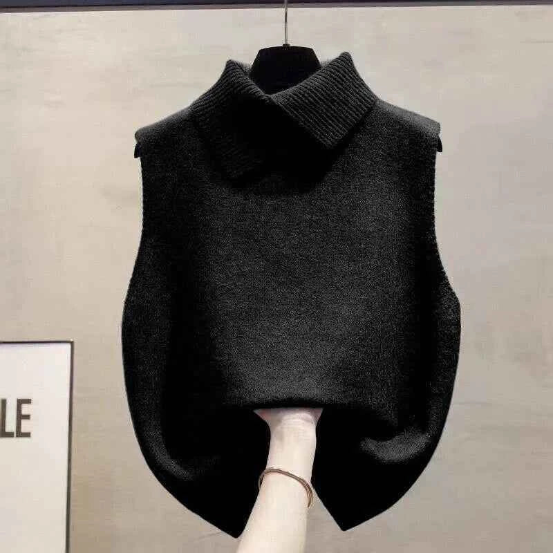 Knitted Sleeveless Turtleneck Vest – Stylish Casual Wear for Women | Multi-Color Options