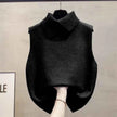 Knitted Sleeveless Turtleneck Vest – Stylish Casual Wear for Women | Multi-Color Options