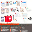 38-Piece Portable First Aid Kit with Red Zippered Medical Storage Case