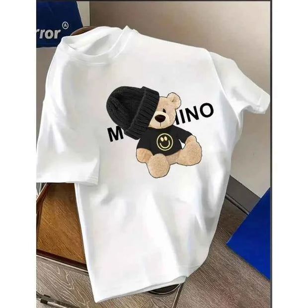MOSCHINO Women’s Teddy Bear Graphic Crew Neck Short Sleeve T-Shirt