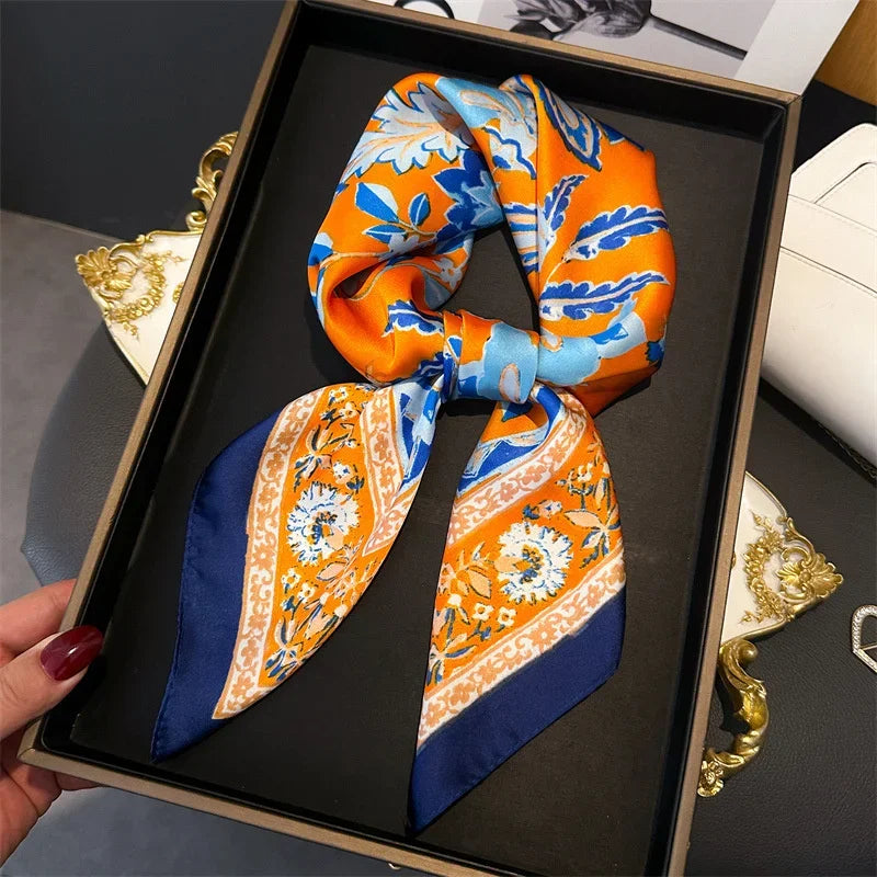 Women’s Luxury Print Neckerchief Scarf for Hair Neck and Handbag