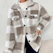 Plaid Fleece Button-Down Shirt Jacket