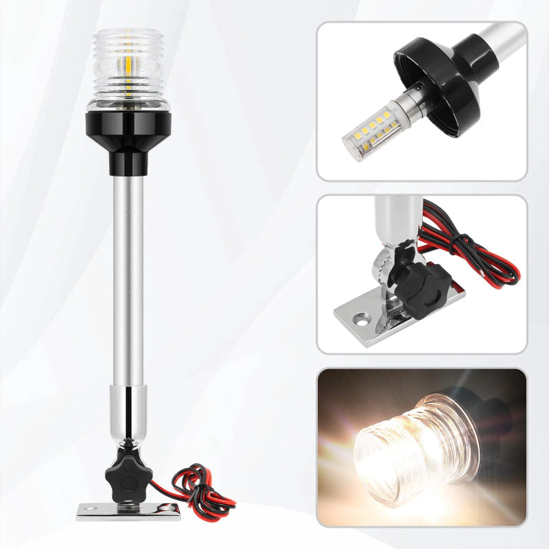 12V/24V Waterproof LED Marine Boat Navigation Light 180° Rotating Sailing Anchor Light