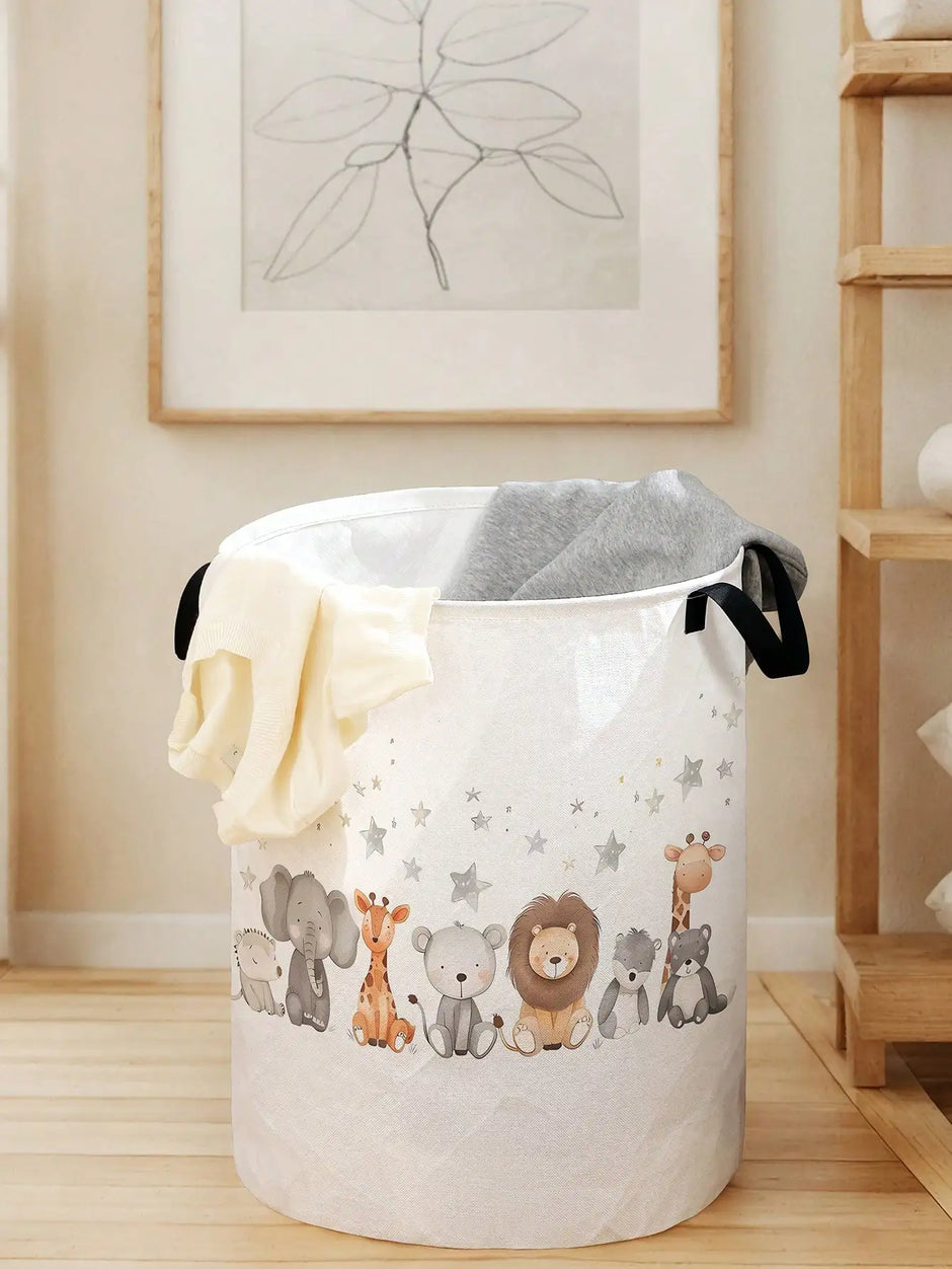 Animal Laundry Basket Foldable Canvas Storage Basket