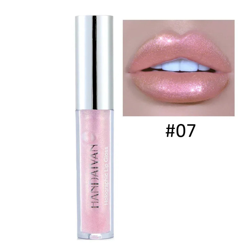 6 Colors Laser Holographic Lip Gloss – Mermaid Glitter Waterproof Metallic Liquid Lipstick