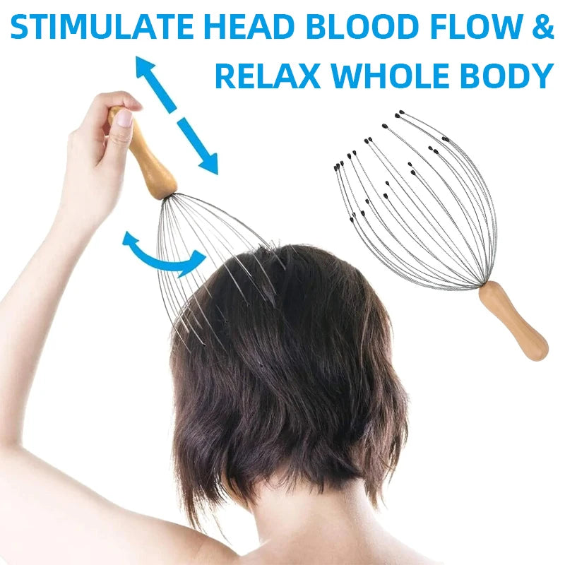 Octopus Head Massager – Scalp Scratcher & Itch Relief Tool | 20/24/28 Fingers