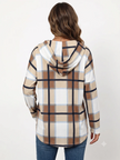Women's Plus Size Plaid Hooded Tunic – Long Sleeve Drawstring Pullover Top