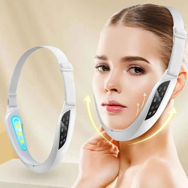 V-FACE 6-Mode EMS Facial Massager – USB Rechargeable Face Contouring Device with Adjustable Headband