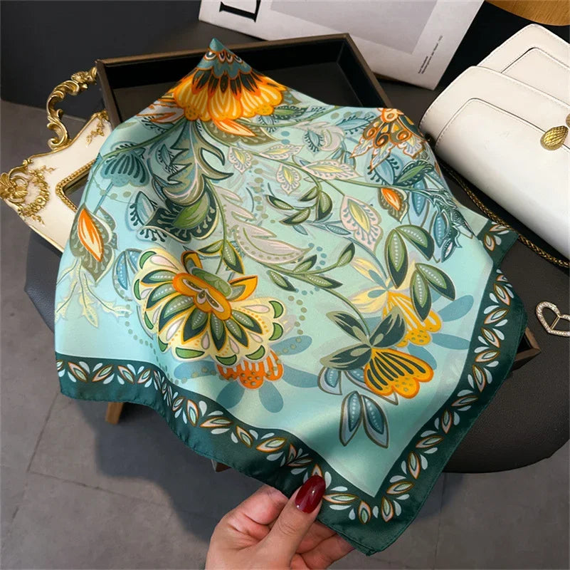Women’s Luxury Print Neckerchief Scarf for Hair Neck and Handbag