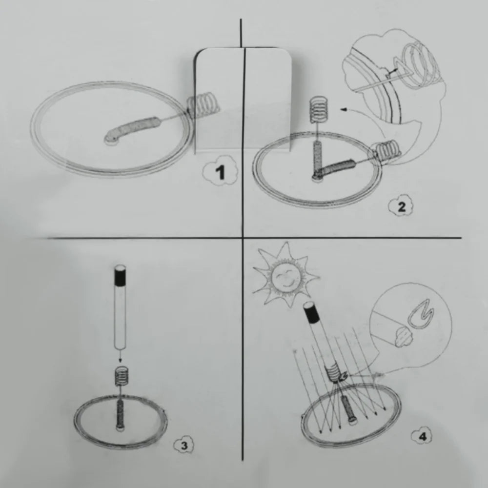 Portable Reflective Solar Fire Starter with Adjustable Spring Tinder Holder for Outdoor Camping
