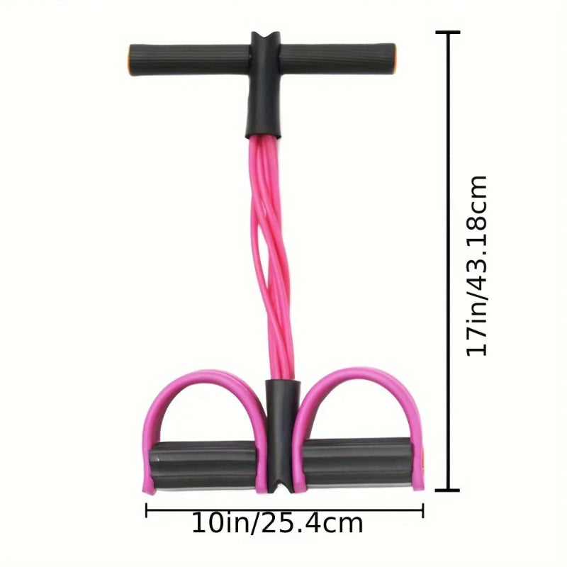 Elastic Resistance Exercise Band with Foam Handle - Pedal Puller Fitness Tool