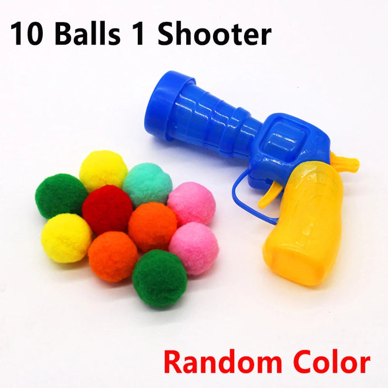 Interactive Cat Toy Shooting Gun with Plush Pom Pom Balls | Funny Pet Training Toy for Cats & Kittens