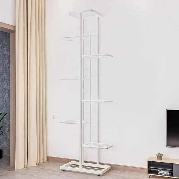Tall Multi-Tier Plant Stand – Indoor Flower Pot Display Rack in Bronze, White & Dark Grey