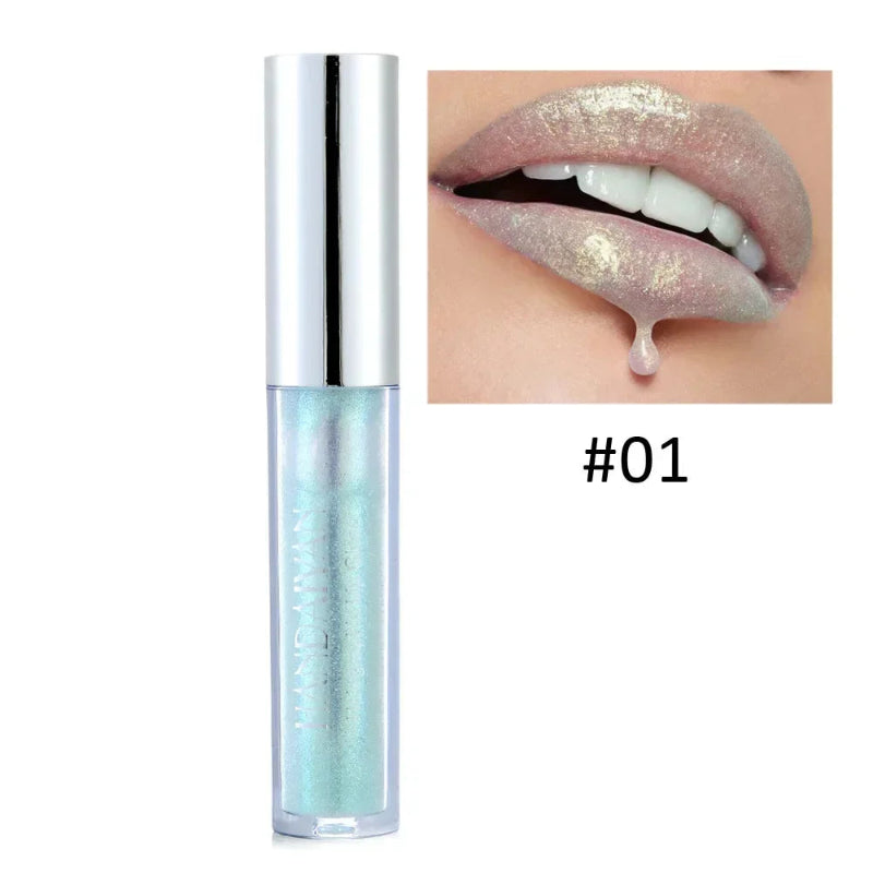 6 Colors Laser Holographic Lip Gloss – Mermaid Glitter Waterproof Metallic Liquid Lipstick
