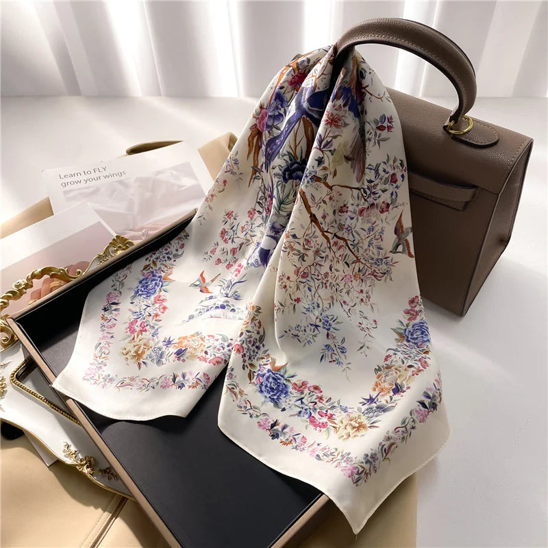 Women’s Printed Square Hair Scarf for Neck and Bag Styling