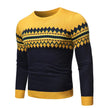 Men’s O-Neck Pattern Knit Pullover Sweater – Long Sleeve Casual Winter Knitwear