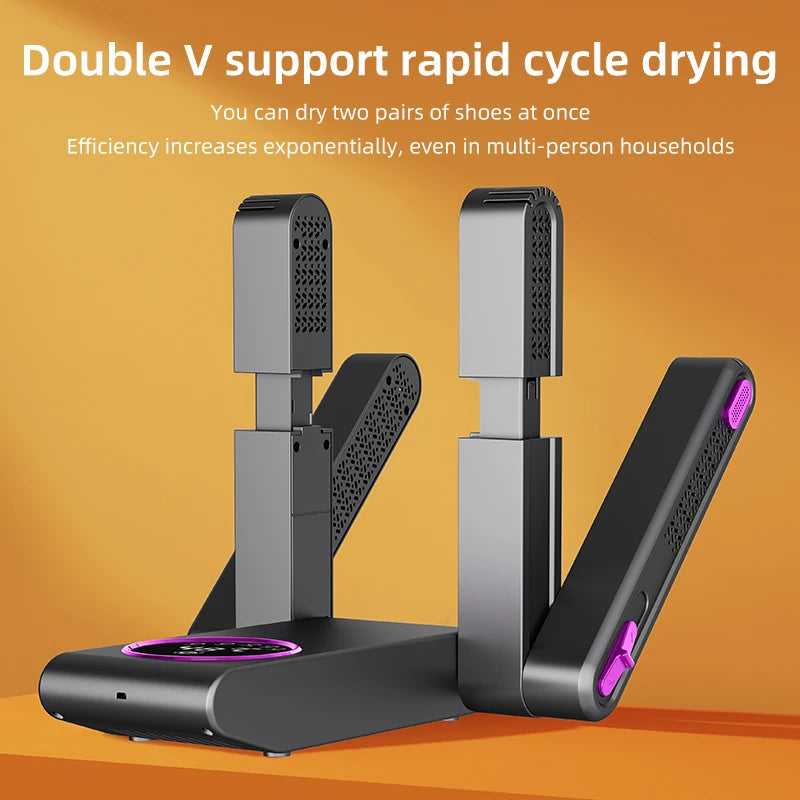Foldable Electric Shoe Dryer Machine 220V, Intelligent Fast Heating Footwear Dryer with UV Sterilization & Deodorization
