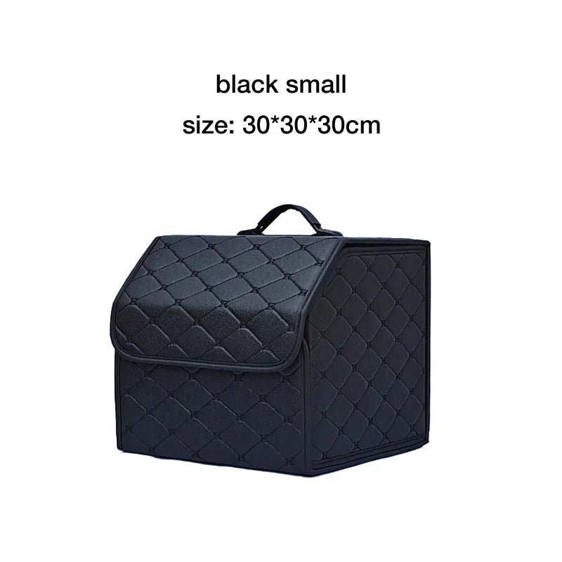 Car Trunk Organizer Box Large Capacity Folding Leather Storage Bag