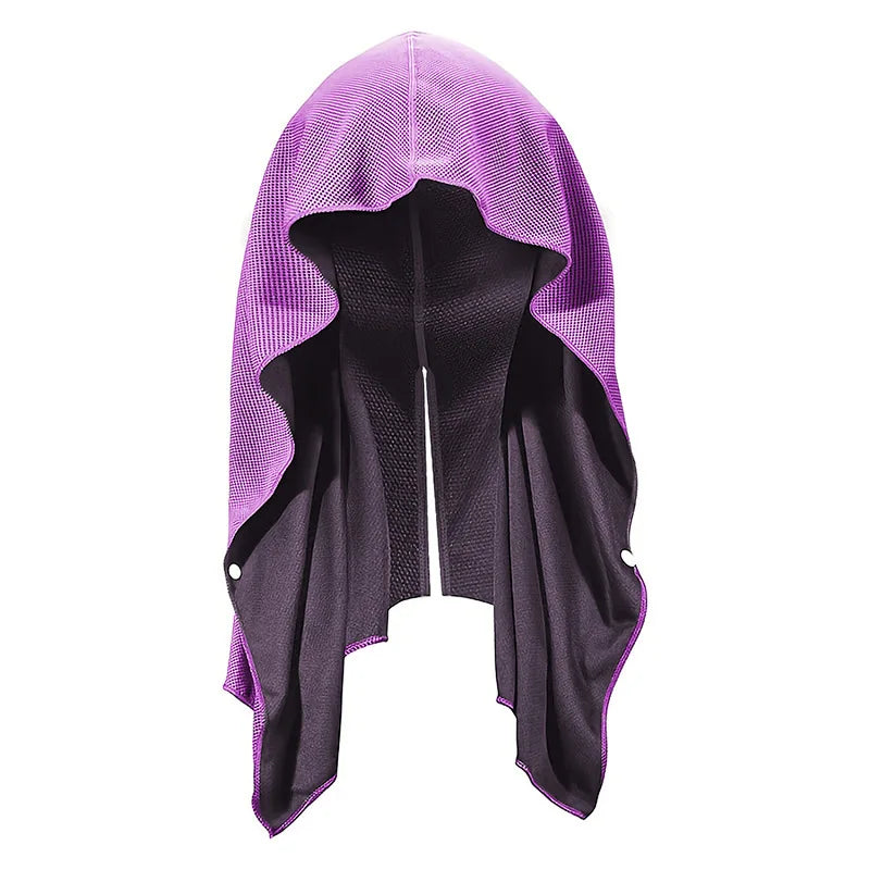Cooling Hoodie Towel UPF50+ Sun Protection – Quick Drying Cooling Head & Neck Wrap for Sports, Gym & Outdoor Activities