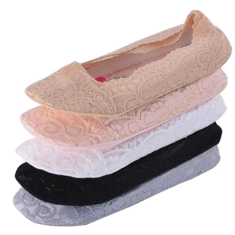 Lace Liner Socks for Women - 5 Pairs, Soft, Comfortable & Stylish