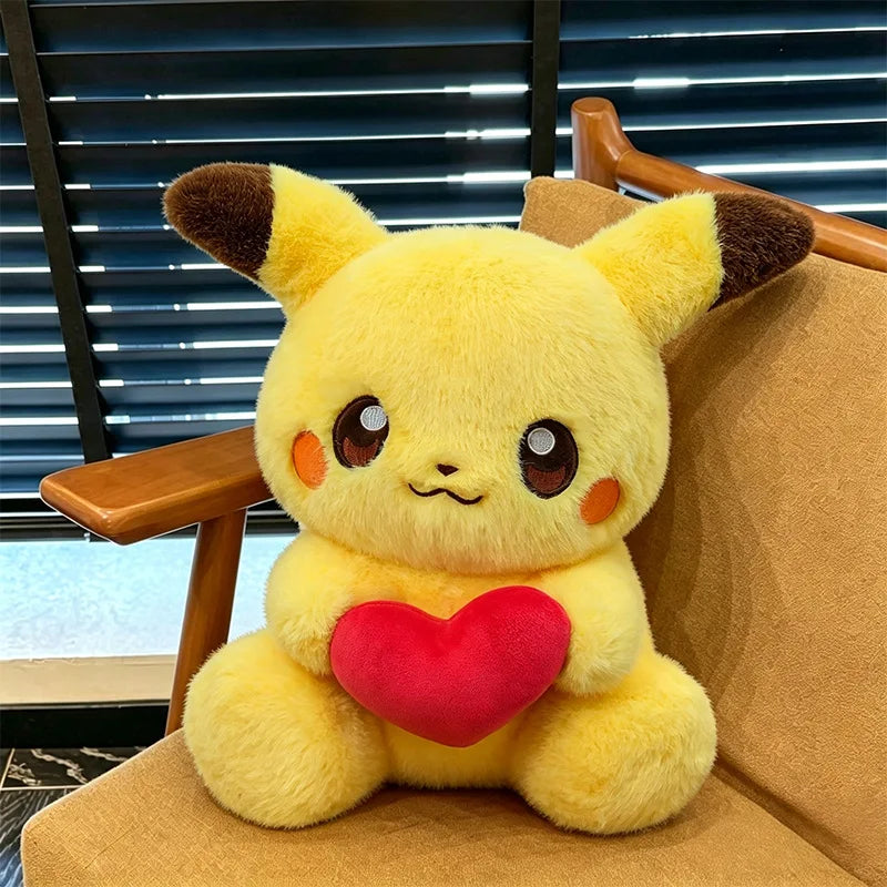 Pikachu Heart Holding Plush Toy - 30cm, 50cm & 60cm