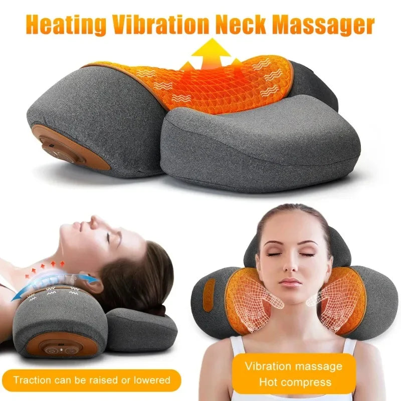 Electric Neck Massager Pillow – Cervical Support Pillow with Heating, Vibration Massage & Neck Relaxation