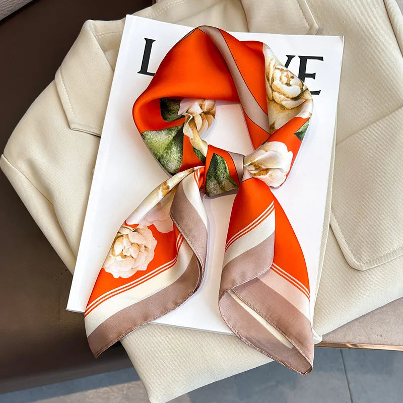 Women’s Printed Square Hair Scarf for Neck and Bag Styling