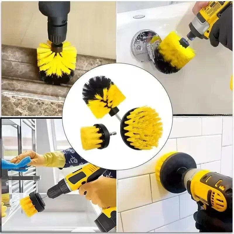 Electric Drill Scrubber Brush Kit for Car, Carpet & Glass