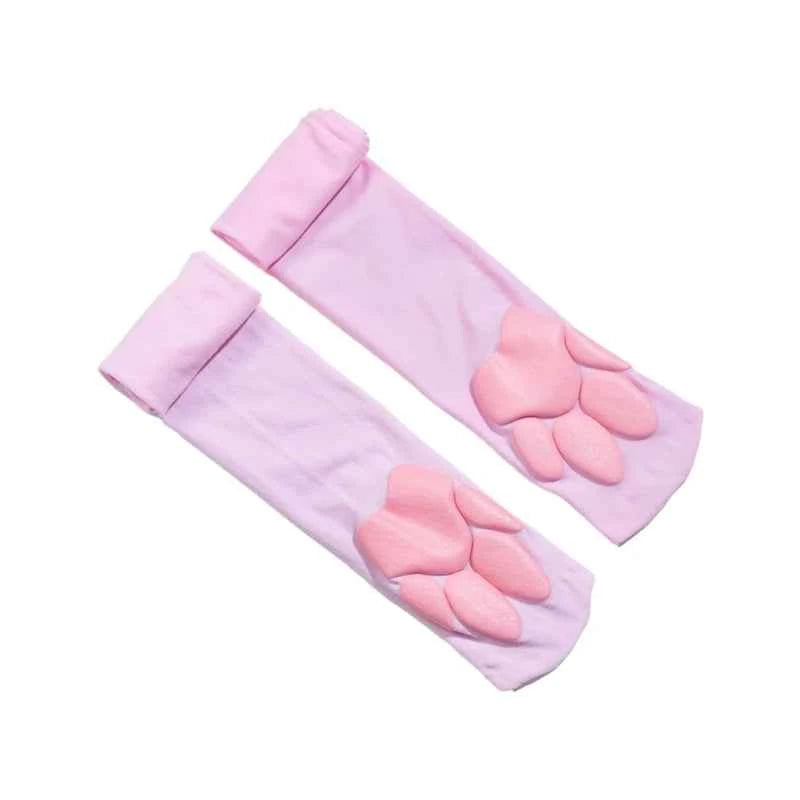 Cat Paw Thigh High Stocking Cosplay Paw Pad Socks Kitten Paw Over Knee Stockings